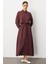 Soft Modal(%90) Içerik Aller Detay Kap Elbise Ferace-Bordo 2