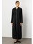 Otto Kumaş ve Düz Krep Doku Ile Pach Edilmiş Içi Komple Astarlı Zamansız Mevsimlik Trench / Kap-Siyah 1