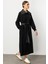 Krep Doku ve Jakar Mix Garni Içi Astarlı Zamansız Trench Kap-Siyah 3