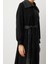 Krep Doku ve Jakar Mix Garni Içi Astarlı Zamansız Trench Kap-Siyah 5