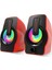 Rms-G7 Falsetto 2.0 6 Watt Rgb Ledli Kırmızı Multimedia Gaming USB Speaker 5