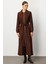 En Boy Farklı Garnilenmiş Otto Kumaşlı Içi Komple Astar Zamansız Özel Trench / Kap-Kahve 1