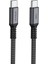 Şarj ve Veri Aktarım Kablosu 20V5A, Type C'den Type C'ye, 100W, Çift Kat Örgülü (Gri, 2 Metre) 1