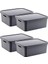 4'lü Set Stafi Çok Amaçlı Kapaklı Kutu Antrasit 12 Lt - Antrasit, Çok Amaçlı Kapaklı Kutu, Ev-Ofis-Depo Için, Kapaklı Saklama Kutusu 1