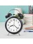 16CM Büyük Boy Akar Saniyeli Alarm Çalar Saat - Nostaljik Masa Saati Siyah 5