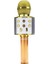 Çocuklar Için Karaoke Mikrofon Bluetoothlu Mikrofon Speaker Yetişkin Için Karaoke Aux USB Sd Kart Girişli Mic (Altın) 3