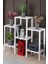 Home 6 Raflı Plastik Raf Ünitesi Saksılık Çiçeklik Saksı Standı Dekoratif Raf Beyaz 1