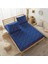 Pamuklu Ranforce Tek Kişilik Lastiksiz Çarşaf Takımı 160X240 - Lacivert Yıldız Desenli 1
