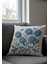 Mavi Çiçek ve Kelebek Desenli Dekoratif Kırlent Kılıfı, 43X43 Cm, 2'li Set, Fermuarlı 2