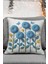 Mavi Çiçek ve Kelebek Desenli Dekoratif Kırlent Kılıfı, 43X43 Cm, 2'li Set, Fermuarlı 5
