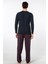 Erkek Poplin O Yaka Uzun Kollu Pijama Takım 2239/BORDO 1 3