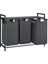 Çamaşır Sepeti 3 Bölmeli, Raflı Çamaşır Sepeti, Çamaşır Kutusu, Oxford Kumaştan Çekilebilir Çamaşır Torbası Çıkarılabilir, Metal Çerçeve, 3 x 38 L, 92,5 x 33 x 72 Cm, Siyah-Gri BLH301G01 1
