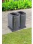2'li Set Soft Tekerlekli Cam-Plastik Geri Dönüşüm Kutusu 40 Lt - Antrasit, Çok Amaçlı Geri Dönüşüm Kutusu 1