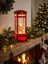 Kırmızı Işıklı Telefon Kulübesi ve Kar Küresi, Müzikli Noel Dekoru 1
