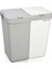 80 Litre Dokunmatik Çamaşır Sepeti - Iki Bölmeli Dekoratif Çamaşır Sepeti - Gri Beyaz - 55X35X58.5 cm 1
