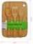 Golden Bambu Serisi Oluklu Antibakteriel Yıkanabilir Bambu 36X26 cm Doğrama Tahtası, Kaşık ve Spatula, Tahta Kevgir, 4'lü Set 4