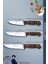 Serisi Mutfak Bıçak Seti Et Ekmek Tavuk Sebze Salata Bıçağı 3 Lü Set Kahverengi (MFT-320) 2