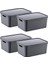 4'lü Set Stafi Çok Amaçlı Kapaklı Kutu Antrasit 4,5 Lt - Antrasit, Çok Amaçlı Kapaklı Kutu, Ev-Ofis-Depo Için, Kapaklı Saklama Kutusu 1