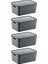 4'lü Set Stafi Çok Amaçlı Kapaklı Kutu Antrasit 4,5 Lt - Antrasit, Çok Amaçlı Kapaklı Kutu, Ev-Ofis-Depo Için, Kapaklı Saklama Kutusu 2