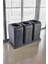 3'li Set Soft Tekerlekli Plastik-Kağıt-Cam Geri Dönüşüm Kutusu 40 Lt 2