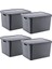 4'lü Set Stafi Çok Amaçlı Kapaklı Kutu Antrasit 18 Lt - Antrasit, Çok Amaçlı Kapaklı Kutu, Ev-Ofis-Depo Için, Kapaklı Saklama Kutusu 1