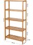 Banyo Rafı 5 Katlı Bambu Dik Raf 9 Seviyede Yüksekliği Ayarlanabilir Çok Fonksiyonlu, Oturma Odası, Koridor, Mutfak Için Uygun 60X26X130 cm Doğal Renk BCB35Y 3