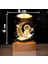 Ahşap Standlı Cam Küre Işıklı Göz Yormayan Ay ve Astronot Motifli Masaüstü Aydınlatma Gece Lambası Dekoratif Çocuk Odası Salon Yatak Odası Lamba 6cm x 6cm (Astronot) 2