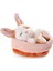 48707 Soft Toy Sleeping Pets Bunny Caramel Dotted In Peach Basket 12CM 2