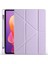 Xiaomi Redmi Pad 2 ile Uyumlu Kılıf Tri Folding Silikon Kalem Bölmeli Katlanabilir Standlı Pu Deri Yumuşak Kapak, Tablet Kılıfı [akıllı Kapak, Uyku Modlu] - Lila 3