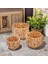 3'lü El Yapımı Doğal Hasır Yuvarlak Saksı Seti, Hasır El Yapımı Yuvarlak Örgü Saksı 3'lü Set, Rattan Saksı Seti, (22CM*15CM-18CM*13CM-14CM*11CM) 2