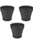 Saksı 3'lü Set – Antrasit | 1.7 Litre, 16 cm Ağız Çapı, Alt Sulamalı Modern Saksı 1
