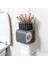 Yapışkanlı Banyo Tuvalet Kağıtlığı Wc Peçetelik Kağıtlık Tutucu Tuvalet Kağıt Organizeri (Antrasit) 1