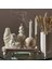 Candle El Yapımı Kokusuz Burgulu Vazo Dekoratif Kalıp Mum– Kırık Beyaz -20*7 cm 4