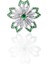 Yeşil Zirkon Taşlı Gümüş Çiçek Rozet Broş 1.8x1.8cm [TLCKCKYL09] 2