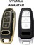 Audi Smart A4 A5 Q5 A6 A7 A8 Uyumlu 3 Buton Nano Silikon Kılıf Siyah-Gold 2