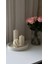 Candle El Yapımı Kokusuz Çokgen Dekoratif MUM-15*10+20*10CM -Burgu Desenli 10*10CM 1