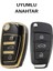 Audi A1 A3 A4 A5 B6 B7 B8 A6 A7 C5 C6 4f Q3 Q5 Q7 Tt 3 Buton Nano Anahtar Kılıfı Siyah-Gold 2