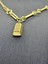 Xuping Külçe Model Çelik Kolye Zincir Detaylı Gold Renk ( Standart Boy ) 4