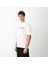 Unisex Bisiklet Yaka Baskılı Oversize T-Shirt - Beyaz 2