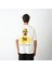 Unisex Bisiklet Yaka Baskılı Oversize T-Shirt - Beyaz 4