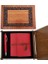 Ahşap Kutulu Kırmızı Deri Defter ve Metal Kalem Set 1