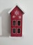 Elaca Ahşap Kırmızı Dekoratif Mini Ev – Kış Temalı, Kar Desenli, Yılbaşı Noel Süsü, , LED Mumla Aydınlatılan Masa ve Duvar Dekoru 1