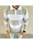 Erkek Polo Yaka Uzun Kollu Çizgili Sweatshirt Trend Rugby Stil - Mint Yeşili 2