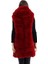 Kapşonlu Peluş Kürk Yelek Premium Kalite, Tam Astarlı, Uzun Model - Kırmızı 3