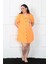 Büyük Beden Penye Düğmeli Turuncu Tunik Gecelik 1