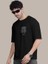 Erkek Baskılı Oversize T-Shirt - Siyah 3