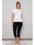 Penye Likralı Diz Altı Tayt Siyah 1