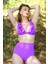 Kadın Fırfırlı Yüksek Bel Mor Bikini 1