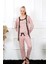 Kadın 3'lü Somon Sabahlık Pijama Takım 1