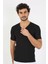 Erkek Likralı V Yaka Siyah T-Shirt 4